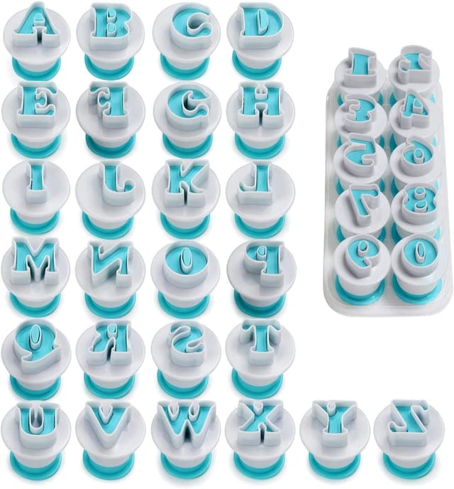 Moules À Fondant En Forme De Lettres Et De Chiffres (36 Pièces) : 26 Moules En Lettres Majuscules Et 10 Moules En Chiffres. Idéal Pour Biscuits, Gâteaux, Sucre Et Chocolat.
