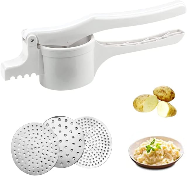 Presse Purée Manuel Avec Trois Disques Interchangeables Pour Pommes De Terre Et Fruits Outil Pour Préparations Culinaires