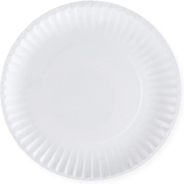 Assiettes Jetables En Papier Blanc Non Enduit Grande Quantité Vingt Trois Centimètres Pour Buffet Et Événements