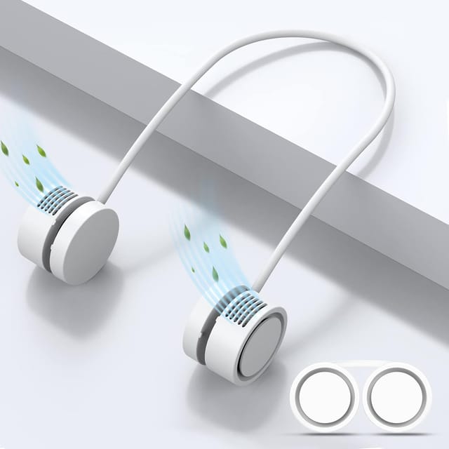 Ventilateur De Cou Portable, 3 Vitesses, Rechargeable Par Usb, Avec Direction Du Vent Réglable À 720°, Sans Pales.