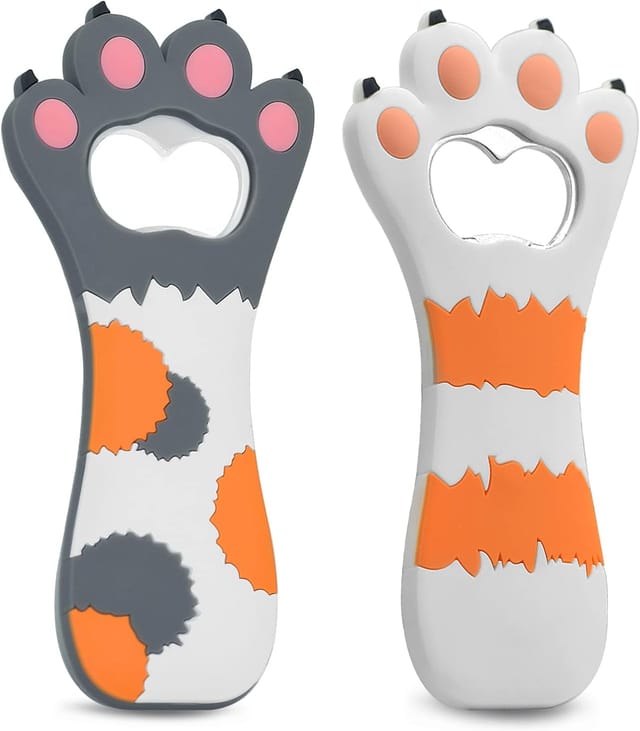 Ouvre-bouteille Magnétique Pour Bière, Motif Griffe De Chat Mignon, Lot De 2