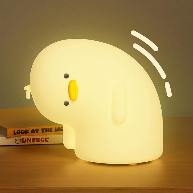 Veilleuse Led Canard Mignon, Veilleuse Canard En Silicone Rechargeable Pour Chambre D'Enfant, 3 Niveaux De Luminosité, Lampe De Table Avec Capteur Tactile