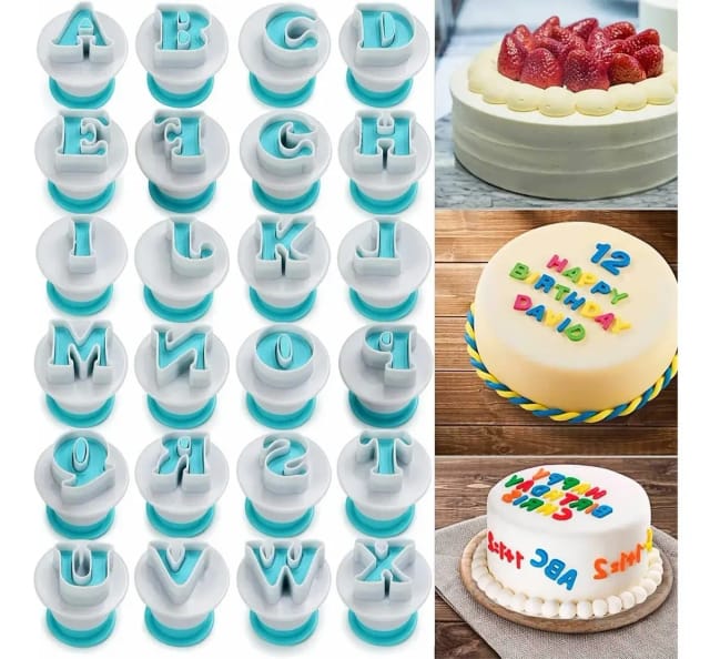 Ensemble De Moules À Gâteaux En Forme De Lettres Et De Chiffres, 36 Pièces, Comprenant Un Tampon Pour Décorer La Pâte À Sucre, Les Biscuits Et Autres Gourmandises.