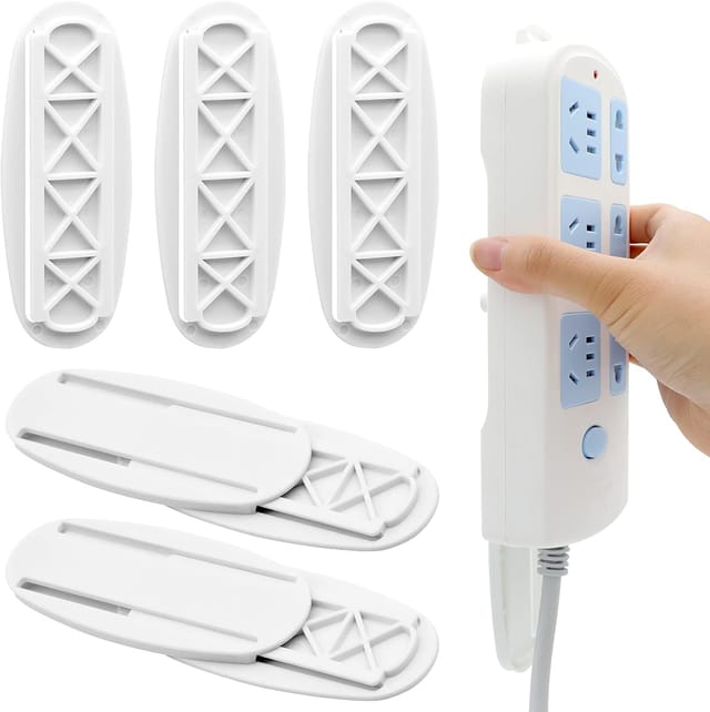 Lot De 5 Supports Adhésifs Pour Multiprise, Système De Gestion Des Câbles Sans Per çage