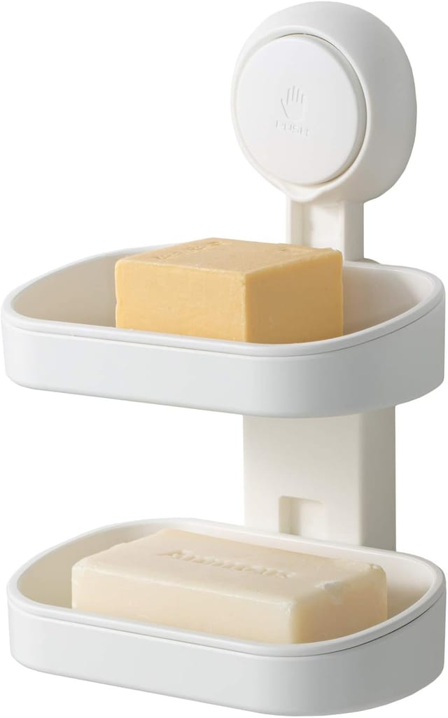 Porte-savon À Ventouse Avec Double Support Mural, Charge Maximale 5 Kg, Sans Perçage Pour Salle De Bain Et Cuisine