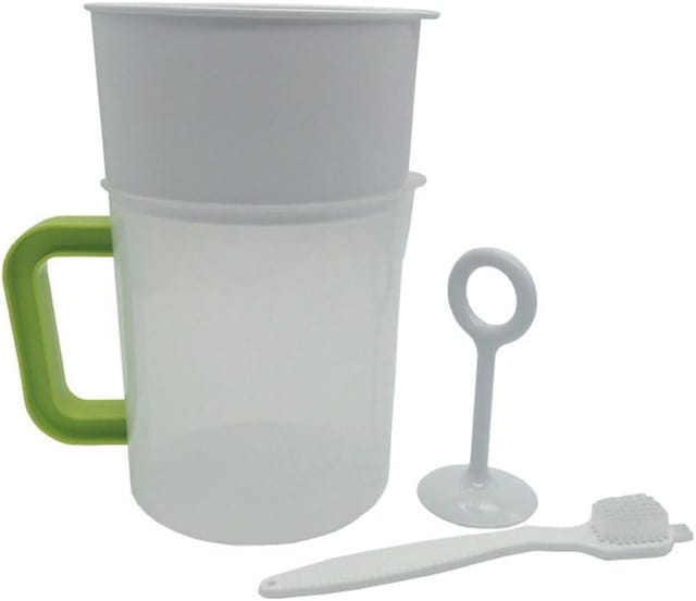 Ensemble De Filtration Pour Lait De Soja En Plastique Réutilisable, Incluant Filtre, Gobelet Et Brosse À Nettoyer Pratique