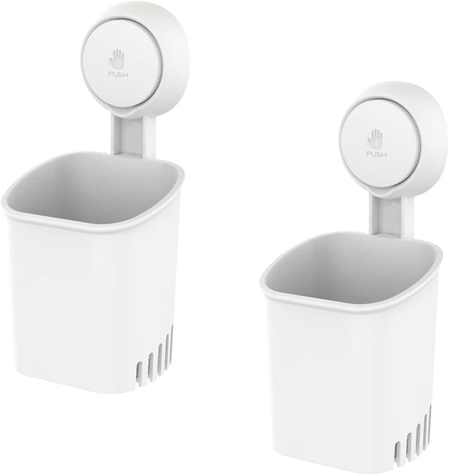 Support De Brosse À Dents Mural À Ventouse Sans Perçage Pour Salle De Bain Auto Drainant