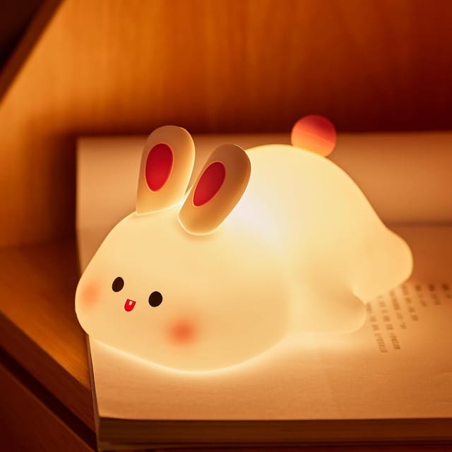 Veilleuse Tactile Pour Bébé, Lampe Lapin Rechargeable, Veilleuse Led Portable Pour Chambre D'Enfant, Idéale Pour Les Filles Et Les Garçons.