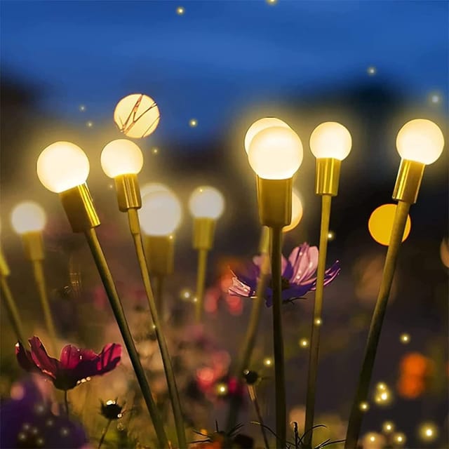 Lampes De Jardin Led À Énergie Solaire : Décorations De Jardin Inspirées Des Lucioles Avec Mouvement De Balancement Pour La Cour Et La Décoration Des Fêtes (lot De 2)