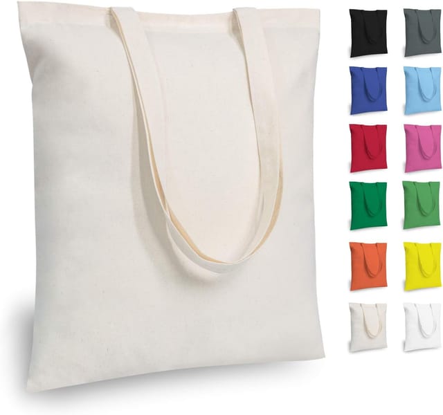 Sac Cabas Économique En Coton Moyen Léger Réutilisable Pour Courses Et Quotidien Blanc Écru Pour Sac À Provisions