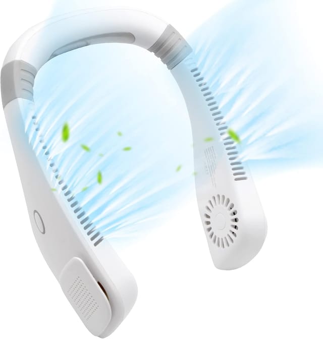 Ventilateur De Cou Portable, Ventilateur Mains Libres Pour Appels, Rechargeable Par Usb, Batterie De 2000 Mah, 3 Vitesses De Ventilation Pour La Randonnée, La Course À Pied Et La Pêche.