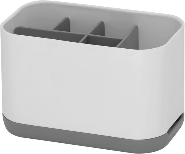 Support Pour Brosse À Dents Et Dentifrice En Plastique Blanc Pour Salle De Bain Rangement Compact Et Fonctionnel