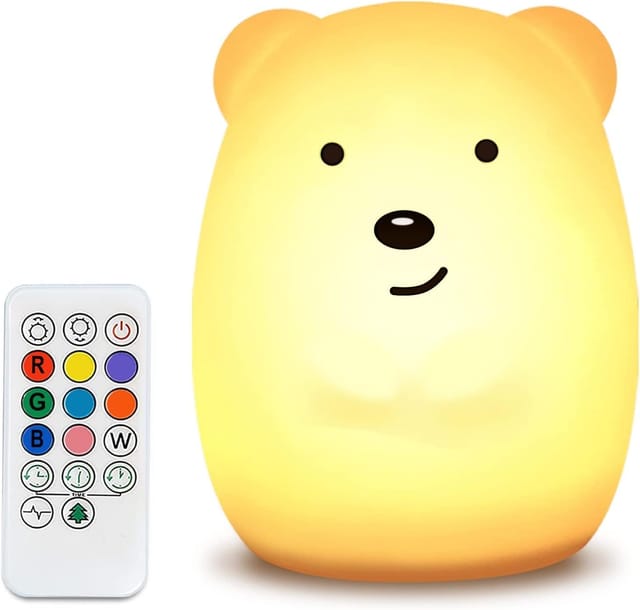 Veilleuse Led Pour Enfants, 9 Couleurs, Avec Télécommande, En Silicone, Tactile Et Portable, Idéale Comme Cadeau Décoratif.