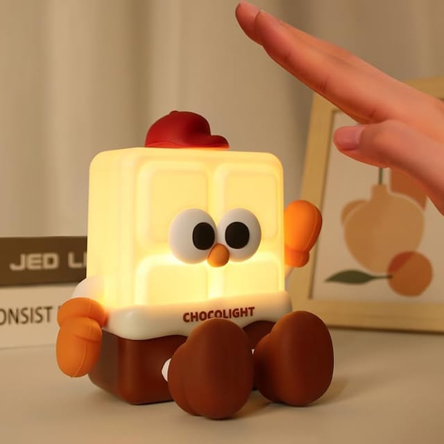 Veilleuse Chocolat Mignonne, Lampe Led Rechargeable Pour Enfants, Lampe Chocolat Avec 3 Niveaux De Luminosité, Lampe Tactile En Silicone Pour L'Allaitement