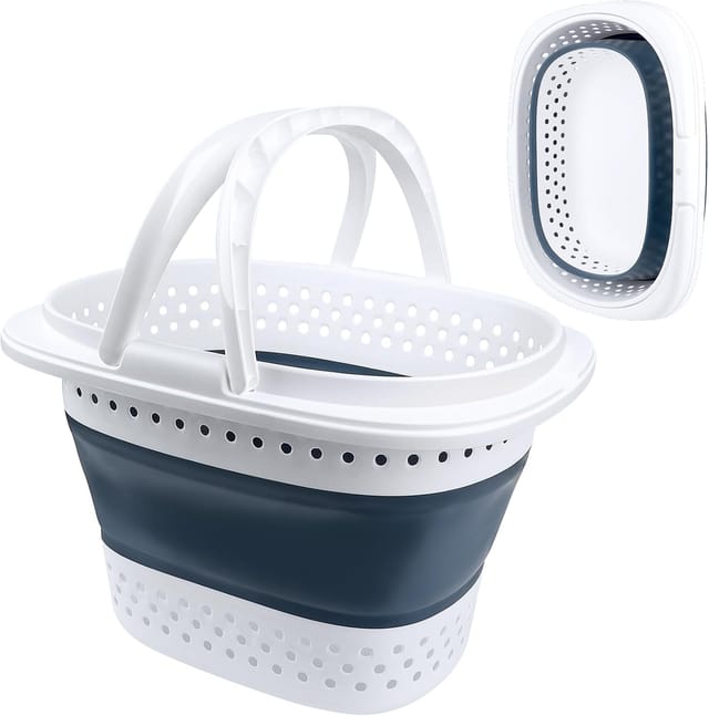Panier À Linge Pliable En Plastique, Bac De Transport Pour Lessive, Rangement Compact Gain De Place