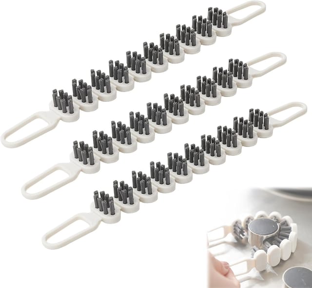 Brosse De Nettoyage Multifonctionnelle Flexible En 3 Parties, Brosse De Nettoyage Des Joints À Poils Durs, Prime, Pour Nettoyer Les Interstices Et Les Bords Incurvés