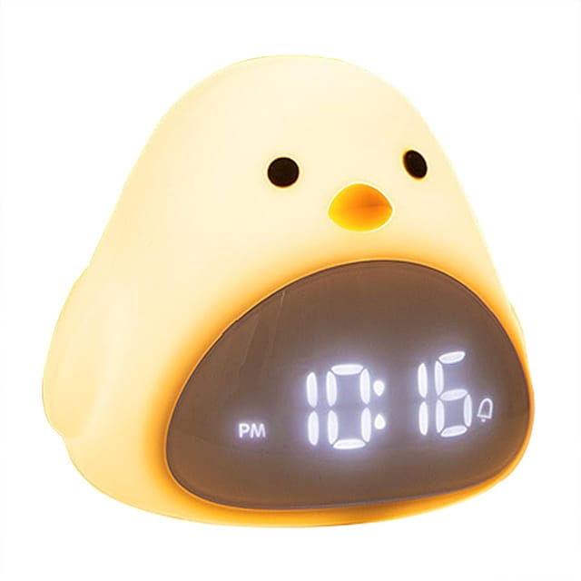 Réveil Veilleuse Rechargeable Blanc Pour Enfant Avec Affichage Température Cadeau Pour Fille Garçon Anniversaire Noël