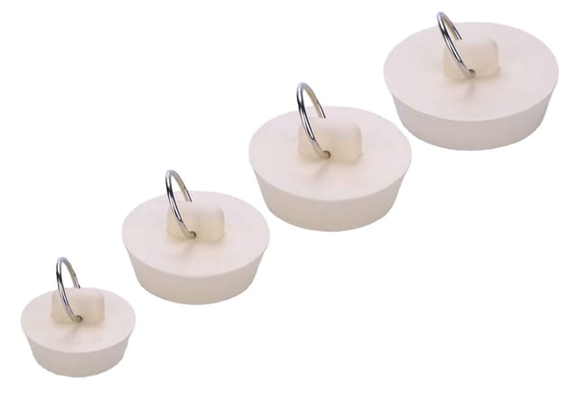 Lot De 4 Bouchons De Vidange Pour Baignoire, Évier Et Lavabo, En Caoutchouc, Avec Anneau De Suspension. Joint D'Étanchéité Pour Cuisine, Salle De Bain Et Buanderie.