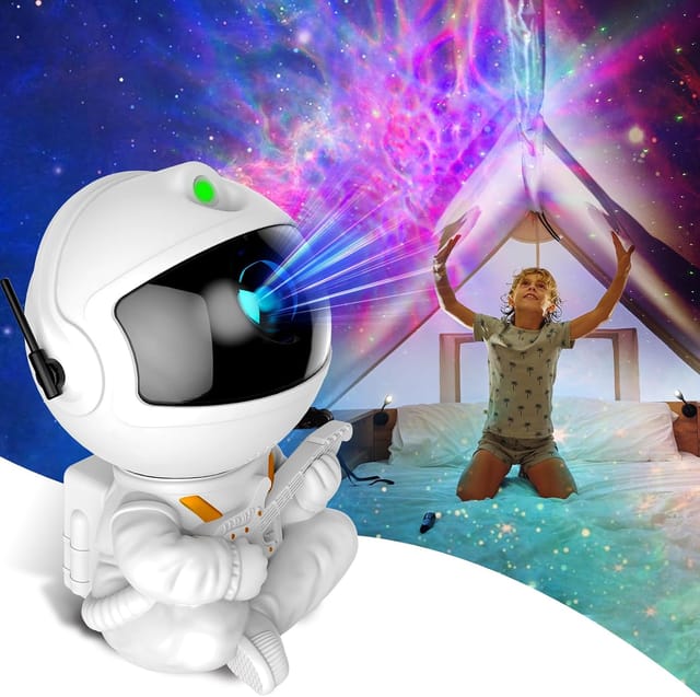 Lampe Projecteur Astronaute Pour Chambre D Enfant Avec Télécommande Veilleuse Led Étoiles Décoration De Plafond Pour Garçon Et Fille