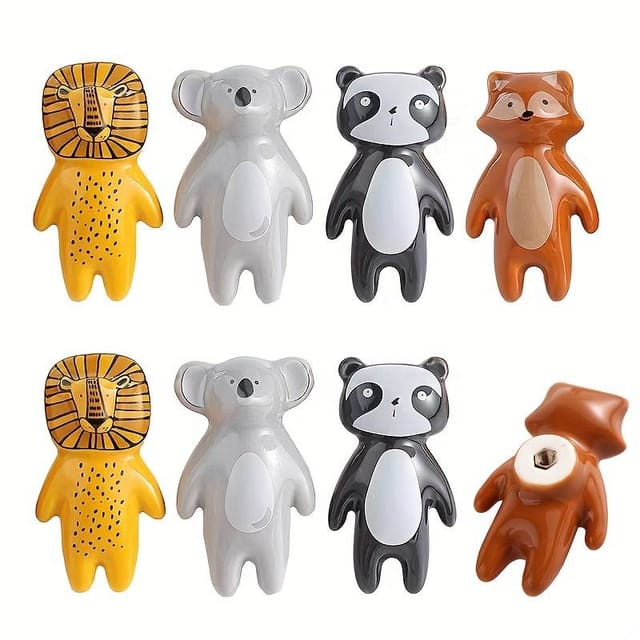 Lot De 8 Boutons De Tiroir, Poignées De Meuble, Poignées De Meuble Enfant En Céramique, Poignées De Porte De Salle De Bain, Accessoires De Coiffeuse, Plateau De Tiroir