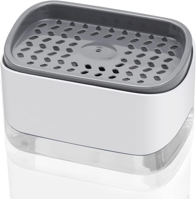 Distributeur De Savon Pour Évier De Cuisine, Pompe Rechargeable Avec Porte-éponge, Accessoire De Salle De Bain