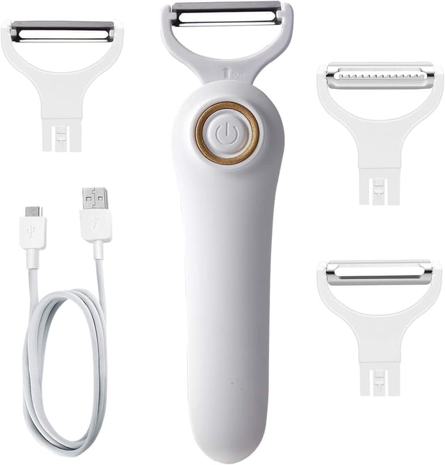 Éplucheur Électrique Rechargeable Usb 3 En 1 - Professionnel Pour Pommes De Terre, Carottes, Concombres Et Fruits
