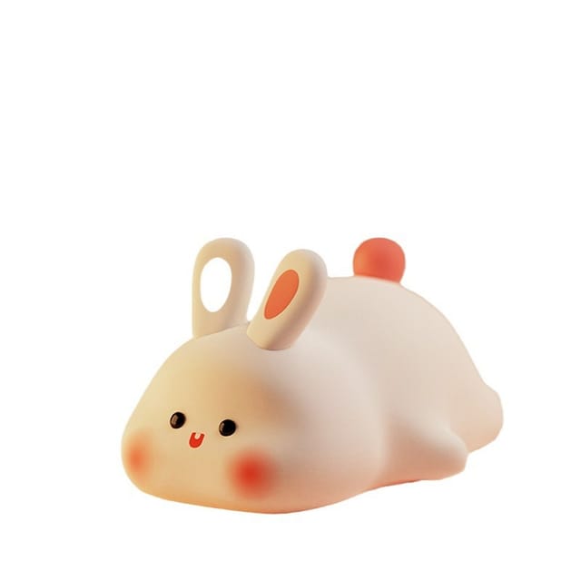 Veilleuse Lapin De Dessin Animé Adorable - Lampe D'Ambiance Tactile Pour Un Éclairage De Chevet Créatif Et Mignon