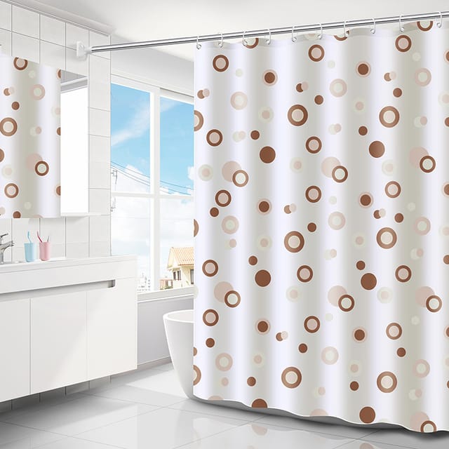 Rideau De Douche Imperméable Et Anti-moisissure 180 X 200 Cm, Lavable, En Polyester Antibactérien, Avec 17 Anneaux.