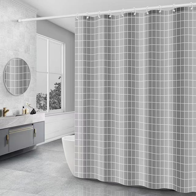 Rideau De Douche Imperméable Et Anti-moisissure 180 X 200 Cm, Lavable, En Polyester Antibactérien, Avec 14 Anneaux.