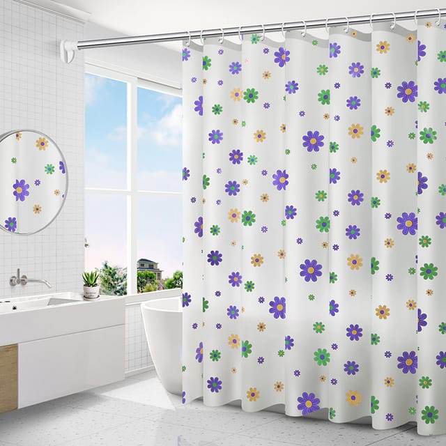 Rideau De Douche Imperméable Et Anti-moisissure 180 X 200 Cm, Lavable, En Polyester Antibactérien, Avec 13 Anneaux.