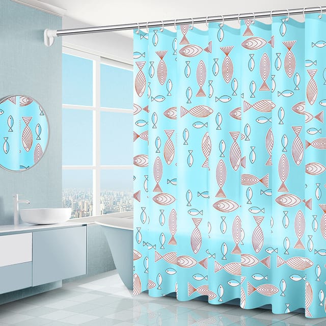 Rideau De Douche Imperméable Et Anti-moisissure 180 X 200 Cm, Lavable, En Polyester Antibactérien, Avec 19 Anneaux.