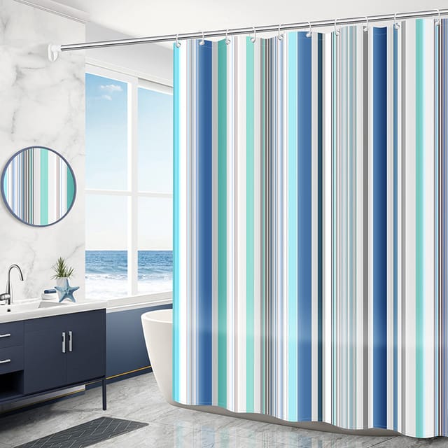 Rideau De Douche Imperméable Et Anti-moisissure 180 X 200 Cm, Lavable, En Polyester Antibactérien, Avec 20 Anneaux.