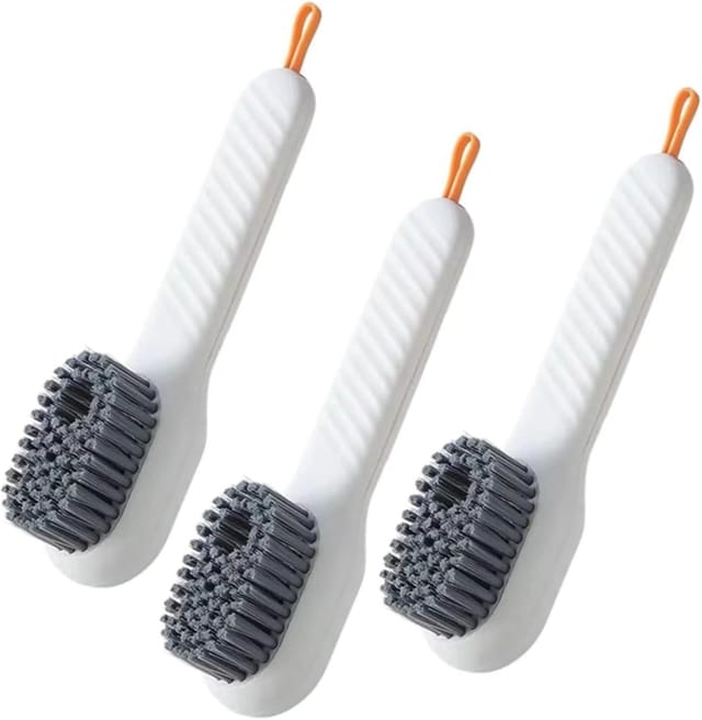 Lot De 3 Brosses À Nettoyer Avec Distributeur De Liquide, Brosses Pour Vaisselle, Cirage Et Lessive, Outils Pratiques