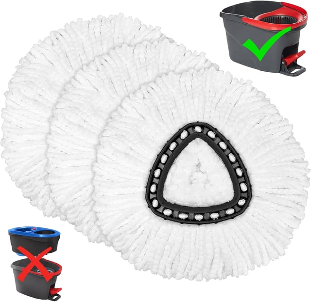 Lot De 3 Têtes De Rechange Pour Balai O-ceda Easywrin Spin Mop, Recharges En Microfibre