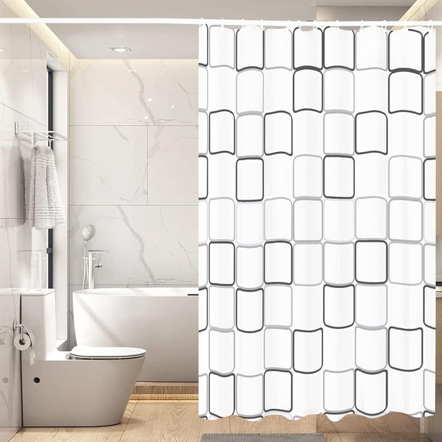 Rideau De Douche 180x200 Cm Antibacterien Anti Moisissure Hydrophobe En Eva Avec Douze Crochets Et Attaches Fournis