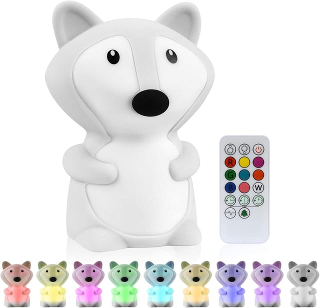 Veilleuse Pour Enfants, Lampe De Chevet Bébé Avec Télécommande Et Commandes Tactiles, Rechargeable, Intensité Lumineuse Réglable, Lampe Led Pour Chambre D'Enfant