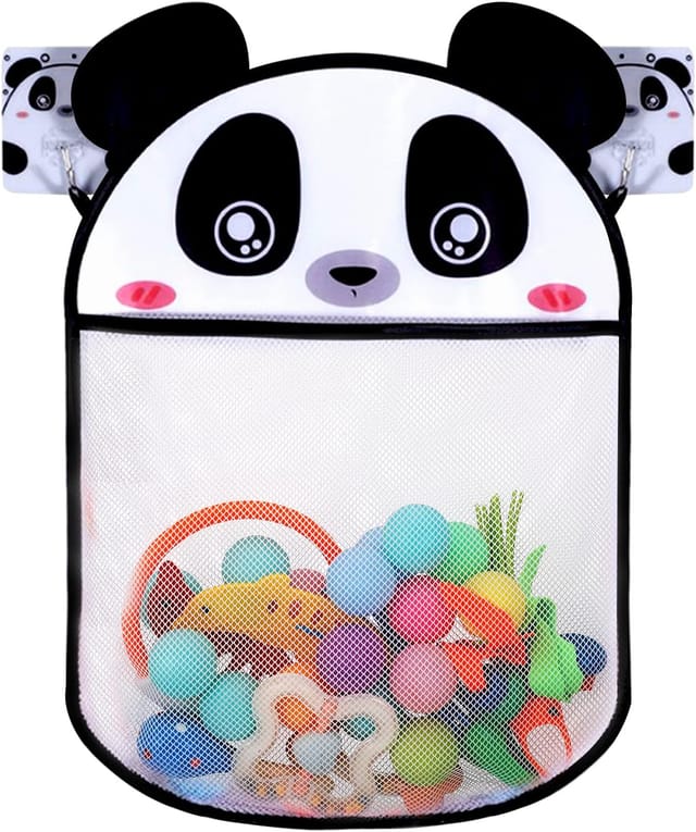 Filet De Rangement Pour Jouets De Bain En Forme De Panda, Avec 2 Crochets Adhésifs, Organiseur De Salle De Bain Mignon