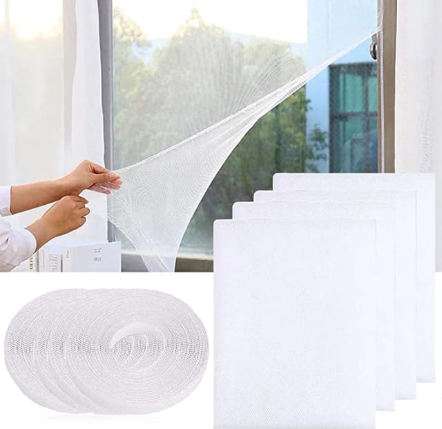 Lot De Quatre Moustiquaires Pour Fenêtres Cent Trente Sur Cent Cinquante Centimètres Avec Velcro Protection Anti Insectes