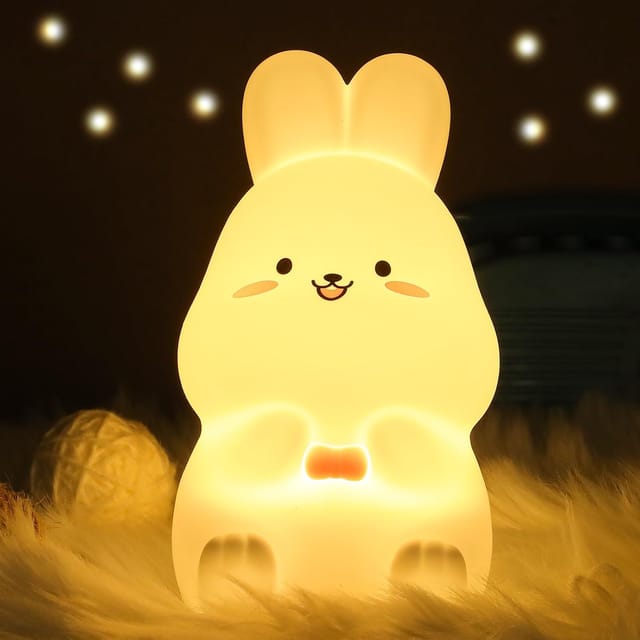 Veilleuse Lapin Pour Enfant En Silicone Lampe Tactile Rechargeable Pour Chambre De Bébé Et Tout Petit Cadeau Mignon Et Original