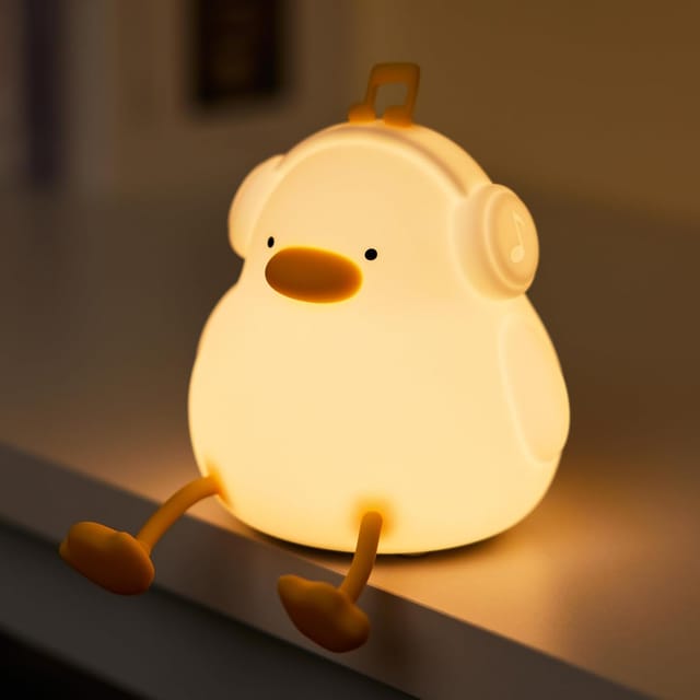 Veilleuse Canard Led En Silicone Pour Enfant Lampe Tactile Avec Trois Niveaux De Luminosité Rechargeable Pour Chambre De Bébé