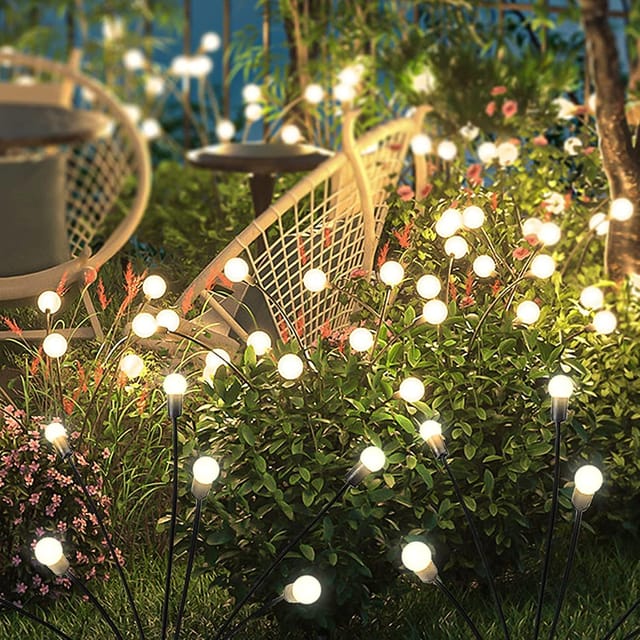 Lampe Solaire Luciole Pour Cour Et Jardin Éclairage D Ambiance Paysager Pour Balcon Et Pelouse Luminaire Au Sol Décoratif