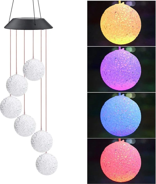 Lampe Solaire Carillon À Vent Pour Extérieur Éclairage De Jardin Et Terrasse Décoration Lumineuse Pour Allée
