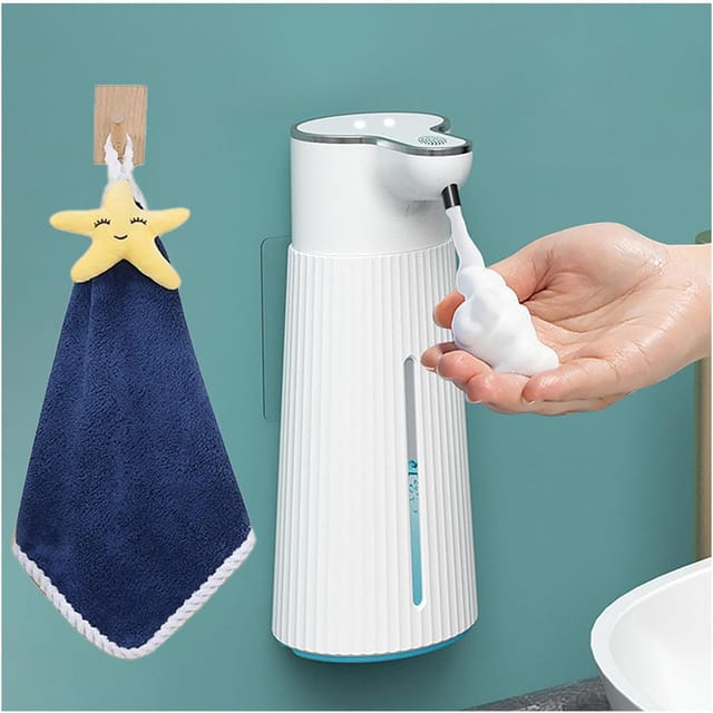 Distributeur Automatique De Savon Mousse, Volume De Mousse Réglable Sur 3 Niveaux, Rechargeable, Étanche, Pour Salle De Bain Et Cuisine.