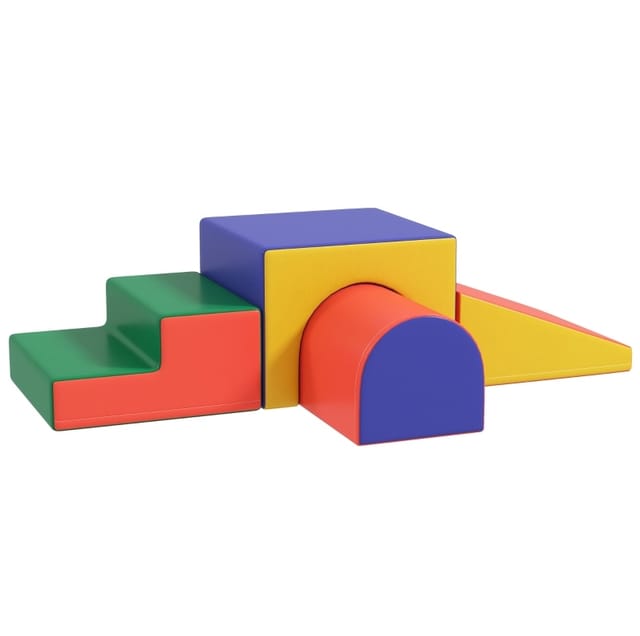 4-teiliges Softbaustein-set Zum Klettern Und Rutschen, Kunstleder, Bunt, 1–3 Jahre