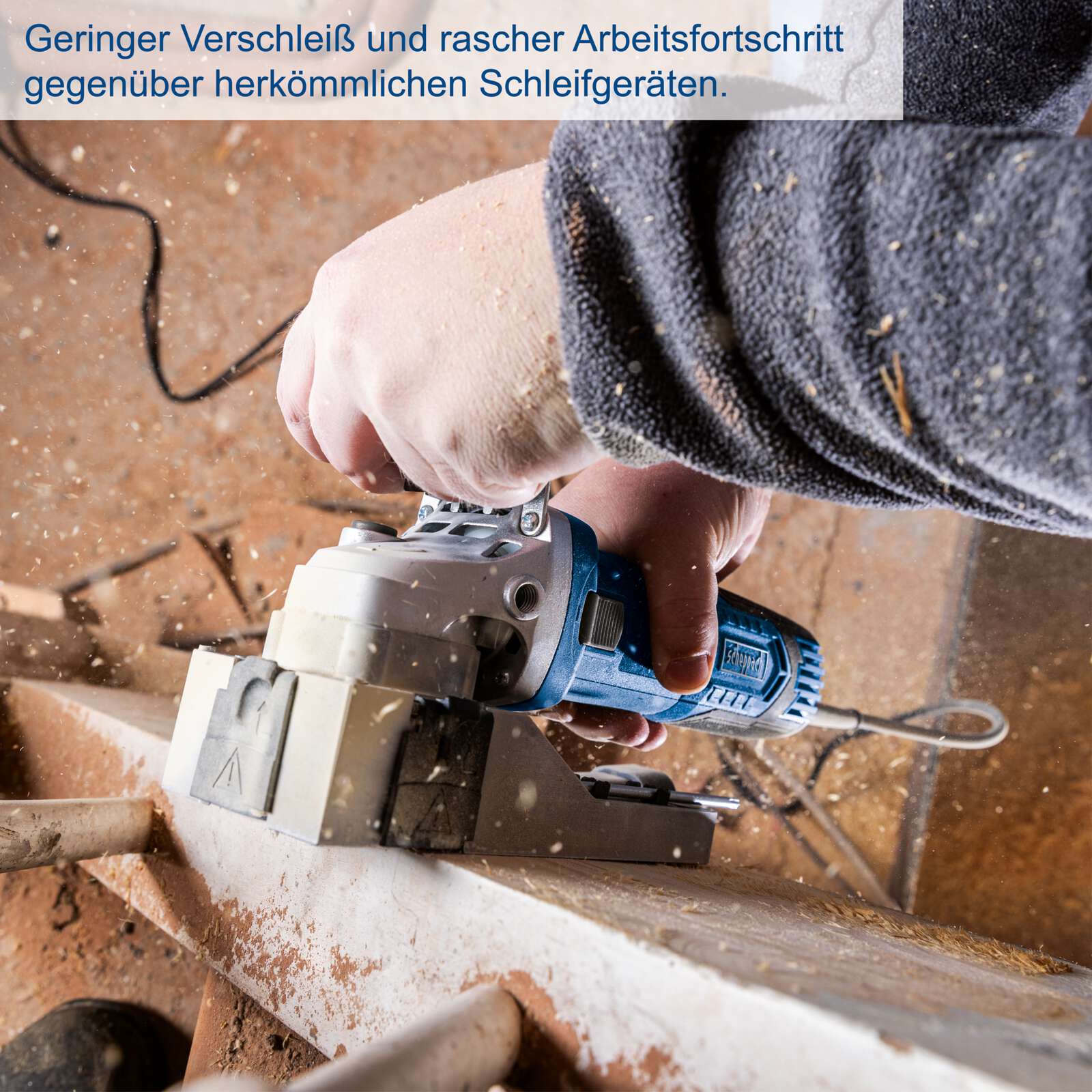 Lackfräse LFR720 Scheppach - 720W | 10000min-1 Drehzahl | Stufenlos Einstellung 0-0,3mm Frästiefe | 27mm seitliche Fräshöhe | inkl. 4 Wendemesser Bild 5