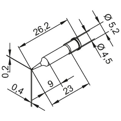 Lötspitze Serie 0102, Meißelform, CDLF080C/8,0mm, gerade, 1 Stück