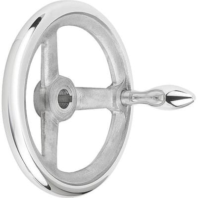 HANDRAD DIN950, D1=140 PASSBOHRUNG MIT NUT D2=16H7, B3=5, T=18,3, ALUMINIUM, KOMP:ALUMINIUM, BALLENGRIFF FESTSTEHEND