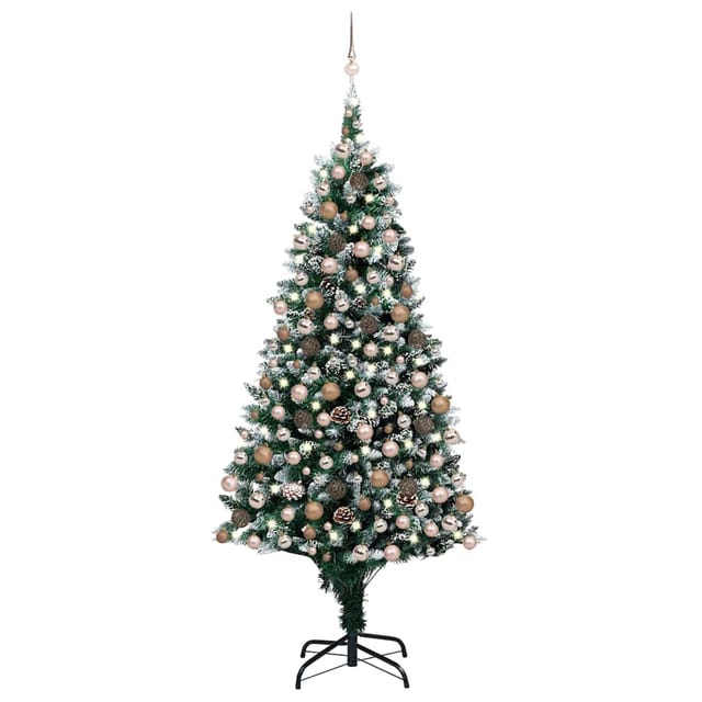 Vidaxl Künstlicher Weihnachtsbaum Mit Leds Kugeln Zapfen 210 Cm