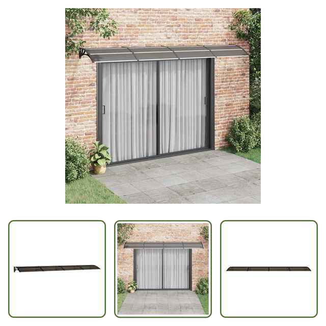 Polycarbonat - Türvordach Schwarz 400x75 Cm Polycarbonat