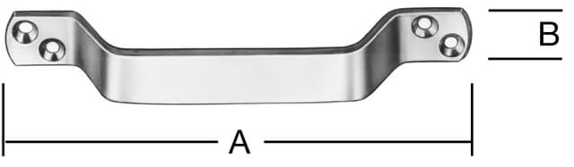 Handgriff, gelocht, L 200mm, Edelstahl, rostfrei